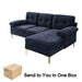 Convertible Sectional Sofa Couch, L-Shaped Couch with Reversible Chaise Lounge, Chenille Fabric Modern Sofa for Living Room, Apartment, Office, 3 Seats, Dark Blue