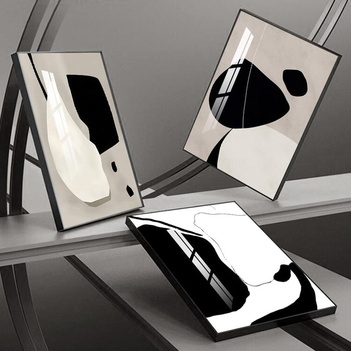 Abstract Wall Art Prints, Framed Wall Art for Living Room, Bedroom, Dining Room, Nursery, Office, Kitchen, Bathroom (White, 16"X 24" X 3 Panel)