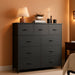 9 Drawer Black Dresser With Integrated Organization