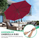 10 Ft Outdoor Patio Umbrella W/Tilt and Crank, Wine Red
