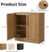Storage Cabinet, Freestanding Sideboard Buffet Cabinet with Arched Design, Adjustable Shelves Wooden Cabinet Ideal for Coffee Bar, Living Room (Oak, Single)