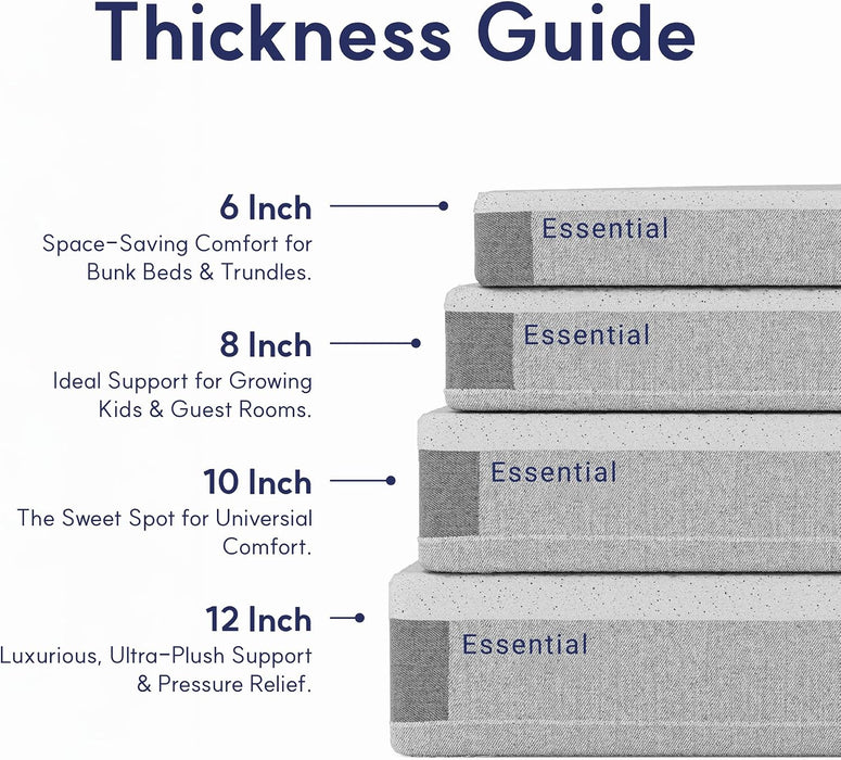 6 Inch Twin Mattress for Kids, Bamboo Cover Memory Foam Bed