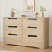 , Modern Closet Dresser Organizer with Embedded Handles Design, Wooden Chest of Drawers for Living Room, Nursery, Hallway - Natural