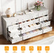 12 Drawer Wooden Dressers for Bedroom, Farmhouse White Wood Dresser