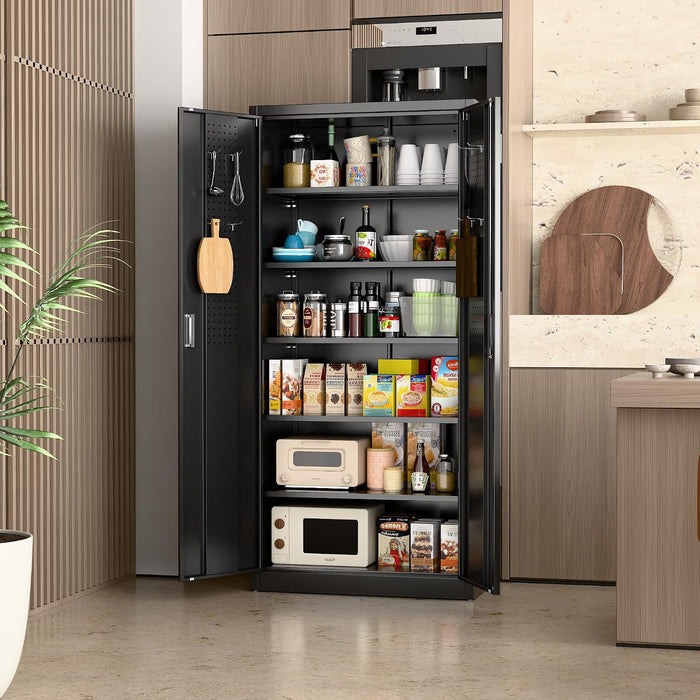 SeventyOne Inch IndustrialGrade Lockable Metal Cabinet Black