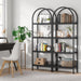 4-Tier Open Bookshelf, 70.8" Wood Bookcase Storage Shelves with Metal Frame, Freestanding Display Rack Tall Shelving Unit for Office, Bedroom, Living Room, Easy Assembly (Black, 1PC)