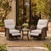 3 Piece Patio Furniture Set, Swivel Rocking Recliner Chairs with Footrests