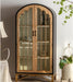 Bookcase Bookcase Solid Wood Floor-Standing Wabi-Sabi Style Bookshelf Glass Display Cabinet with Door Wall Storage Cabinet Bookshelf
