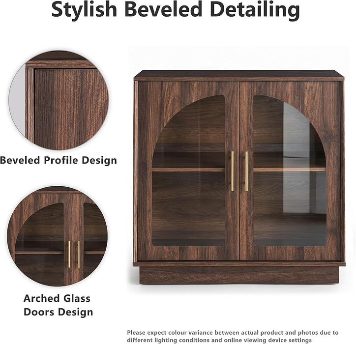 31.5" Sideboard Buffet Cabinet with Arched Glass Doors