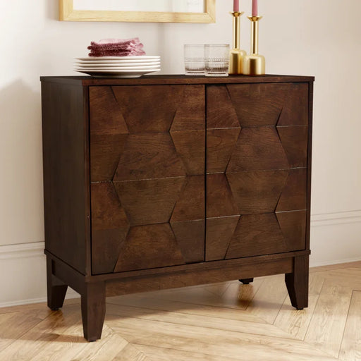 Sara 30.6" Contemporary 2 - Door Storage Cabinet with Adjustable Shelves