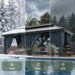 12x20 Black Hardtop Gazebo With Galvanized Roof