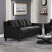 2-Piece Polyester Microfiber Fabric Upholstered Sofa Set with 78" W Sofa & 56" W Loveseat, Curved Arms, Sturdy Wood Frame & Legs, Tufted Back Cushions, in Black Finish
