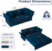 Blue Queen Size ThreeInOne Convertible Sleeper Sofa