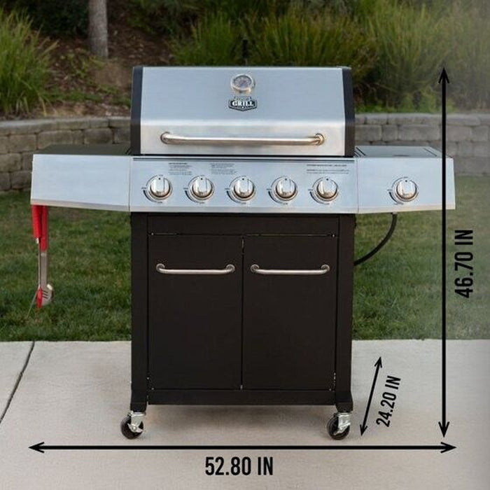 Expert Grill 5 Burner Propane Gas BBQ Grill Barbecue Grill with Side Burner