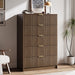47" Tall Fluted 5-Drawer Dresser for Bedroom, Walnut