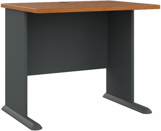 Bush Business Furniture Series a 36W Desk in Natural Cherry and Slate, Compact Workstation for Home or Office, Small Desktop Solution for Limited Workspace