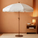 9Ft Patio Umbrella with Tassels, Fringe Portable Beach Umbrella, Umbrella Outdoor Patio with Crank Operating Mechanism, Tilting Aluminum Pole, Fiberglass Ribs for Garden, Pool, Cream