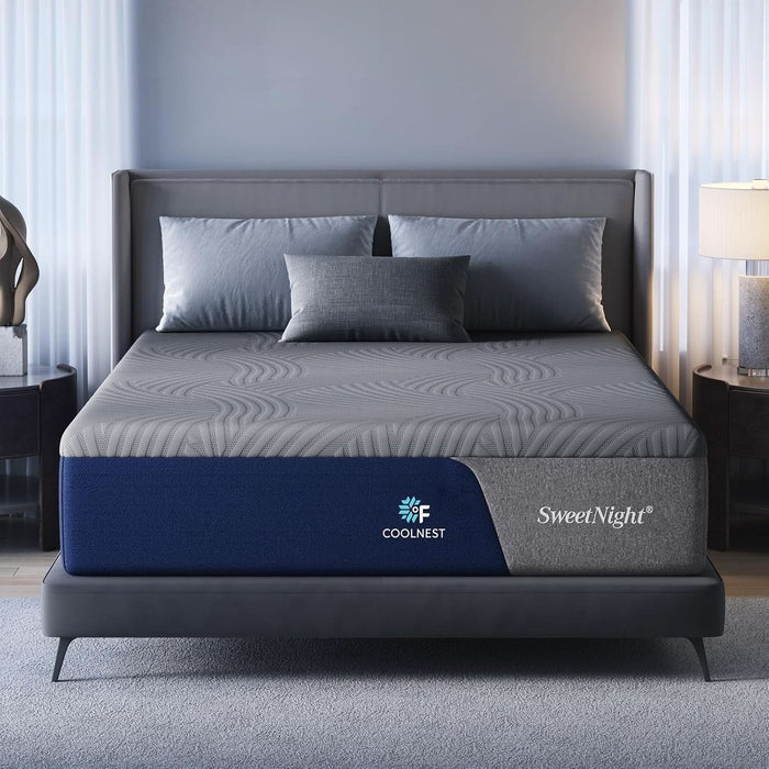 Coolnest Queen Mattress, 14 Inch Cooling Gel Queen Size Memory Foam Mattress for Cool Night Sleep, 5-Zone Ergo Support for Pressure Relief, Medium Firm, Certipur-Us Certified