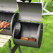 Charcoal Grill with Offset Smoker, 231 Sq.In. Cooking Area, Barrel BBQ Grill and Smoker Combo with Side Tables, Shelf, Thermometer, Wheels for Outdoor Patio Backyard Party Event Gathering