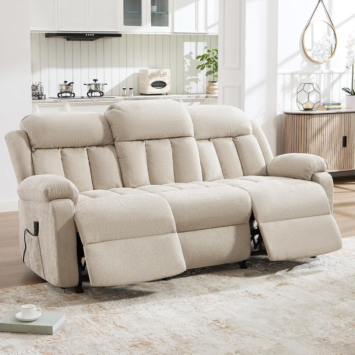 77" Power Reclining Sofa, Recliner Couch for Living Room, Beige