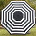 9' Patio Umbrella Outdoor Table Umbrella with 8 Sturdy Ribs (Black and White)