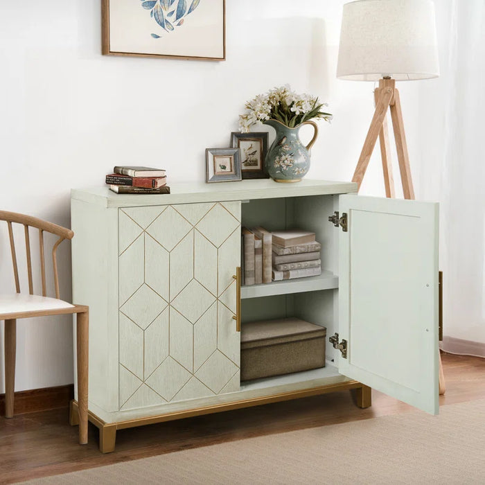32" Accent Cabinet with Gold Trim