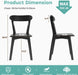 Solid Wood Dining Chairs Set of 6, Wooden Dining Room Chairs for Whole Family Use, Farmhouse Kitchen Chairs Set Suitable for Dining Room, Living Room, Black