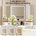 Corner Vanity Desk with Mirror and Lights,Makeup Vanities with Power Outlet and 6 Drawers, 3 Light Settings, Dimmable for Women Girls, Bedroom, White