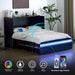Queen Murphy Bed With Black IntegratedChargingStations LedLighting