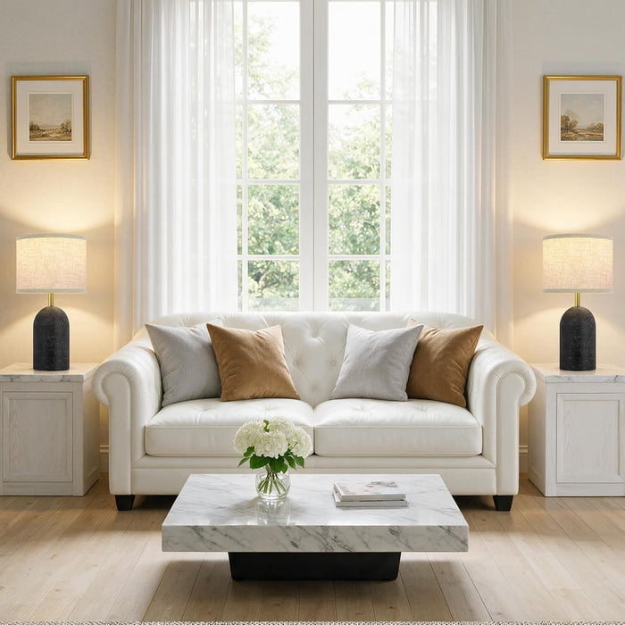 Table Lamps Set of 2, Resin Bedside Lamps for Living Room Bedroom