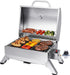 GT1001 Stainless Steel Portable Grill, 10000 BTU BBQ Tabletop Gas Grill with Folding Legs and Lockable Lid, Outdoor Camping, Deck and Tailgating, Silver