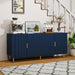 65" Fluted Sideboard Buffet Cabinet with Storage, Blue | Console Cabinet with 4 Doors & Adjustable Shelves, Modern Buffet Table for Kitchen Dining Living Room Hallway‌ Entryway