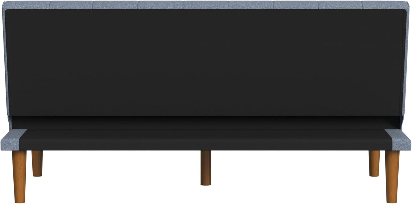 Blue Upholstered Convertible Futon Sofa Bed Dormitory