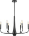 Black 6-Light Contemporary Farmhouse Chandelier Dining