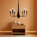Black 6-Light Contemporary Farmhouse Chandelier Dining