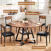 Dining Table Set for 4,Kitchen Table and Chairs for 4, round Dining Room Table with Upholstered Chairs, 5 Piece Space Saving Circle Wood Kitchen & Dining Room Dinner Dinette Table Set (Vintage, 42In)