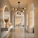 EightLight Sputnik Chandelier Matte Black Gold Finish