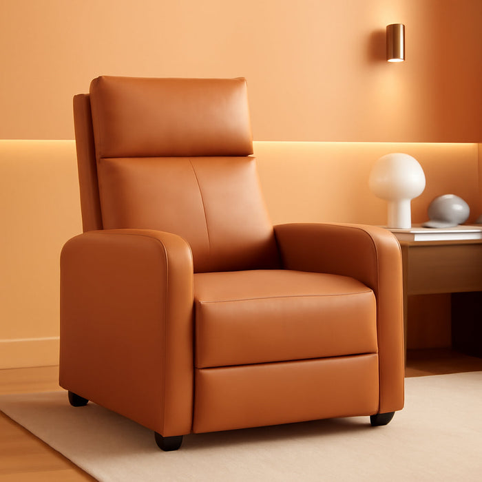 Recliner Chair for Living Room Reading Chair Home Theater Seating Reclining Chair Recliner Sofa Winback Chair Single Sofa Modern Easy Lounge with PU Leather Padded Seat Backrest