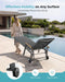 Outdoor Lounge Chair with Pillow, 5-Position Aluminum Chaise Lounge with Wheels & Armrests, 400 Lbs Heavy Duty Patio Pool Chair for Deck, Backyard, Beach & Poolside, Grey