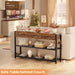 47'' Entryway Table with Outlets and USB Ports, Console Table with 3 Drawers, Sofa Table Narrow Long with Storage Shelves for Living Room, Couch, Hallway, Foyer, Kitchen Counter, Rustic Brown