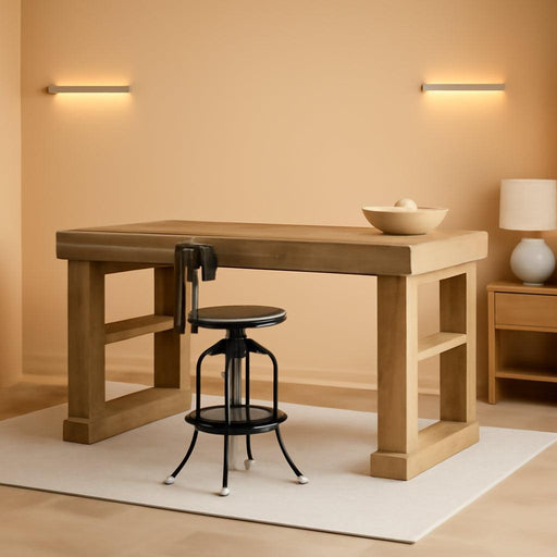 Bar Table, 55-Inch Counter Height Pub Table with Storage Shelves, High Top Kitchen Dining Table, Rectangle Wood Home Bar Unit for Dining Room, Bistro, Rustic Brown