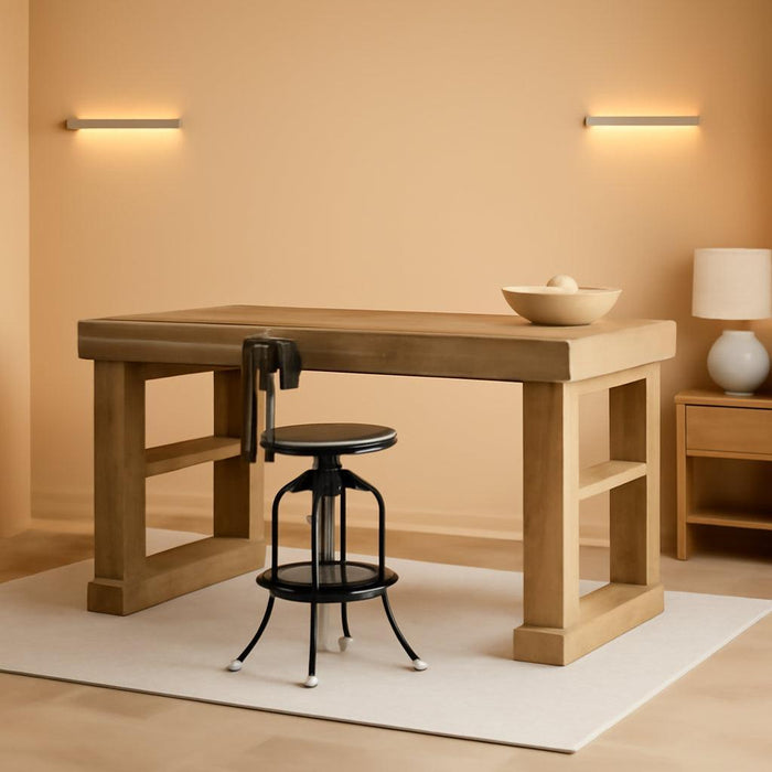 Bar Table, 55-Inch Counter Height Pub Table with Storage Shelves, High Top Kitchen Dining Table, Rectangle Wood Home Bar Unit for Dining Room, Bistro, Rustic Brown