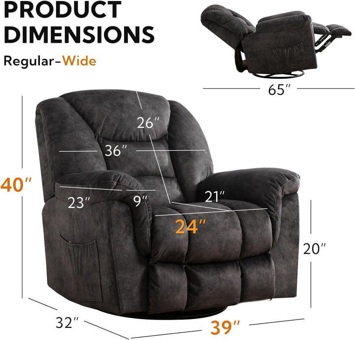 Oversized Swivel Recliner for Big Man