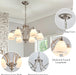 Brushed Nickel 6Light Farmhouse Chandelier Milk Glass