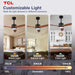 52 Inch Walnut Ceiling Fan Silent Wireless Controller