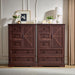 Farmhouse Dresser for Bedroom, Tall Chest of Drawers, Dark Cherry