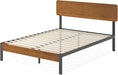 Olivia Metal and Wood Platform Bed Frame / No Box Spring Needed / Wood Slat Support / Easy Assembly, Full