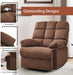 Overstuffed Rocking Recliner Sofa for Adults