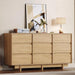 Oak Dresser for Bedroom, 59In Modern 9 Drawer Chest of Drawers