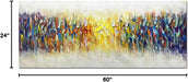 Art,24X60Inch Large Size Knife Painted Texture Art Yellow White Abstract Canvas Wall Art Colorful Modern Oil Paintings Framed Ready to Hang